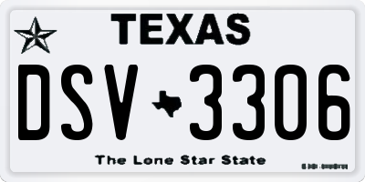 TX license plate DSV3306