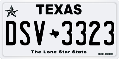 TX license plate DSV3323