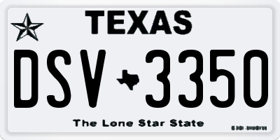 TX license plate DSV3350