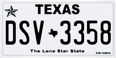 TX license plate DSV3358