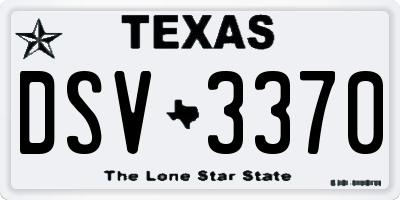 TX license plate DSV3370