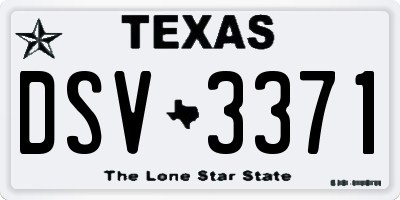 TX license plate DSV3371