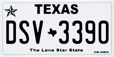 TX license plate DSV3390