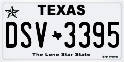 TX license plate DSV3395