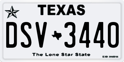 TX license plate DSV3440