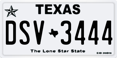 TX license plate DSV3444