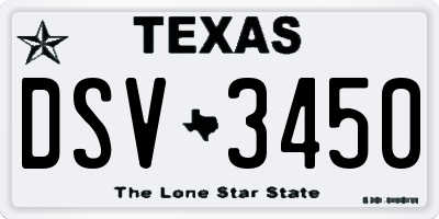 TX license plate DSV3450