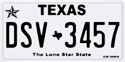 TX license plate DSV3457
