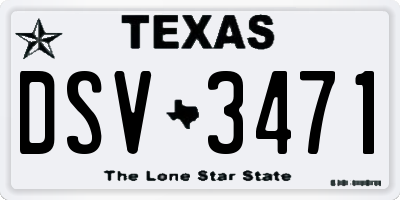TX license plate DSV3471