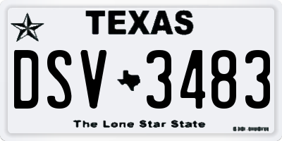 TX license plate DSV3483