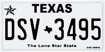 TX license plate DSV3495