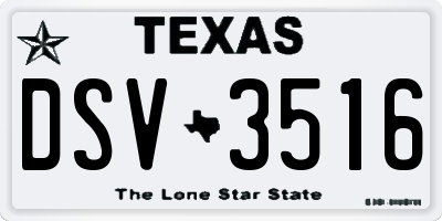 TX license plate DSV3516