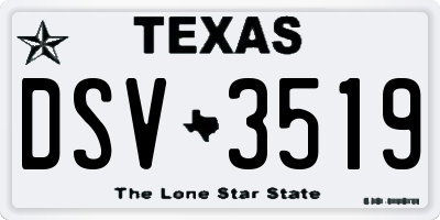 TX license plate DSV3519