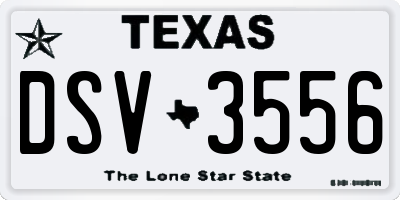 TX license plate DSV3556