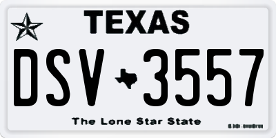 TX license plate DSV3557