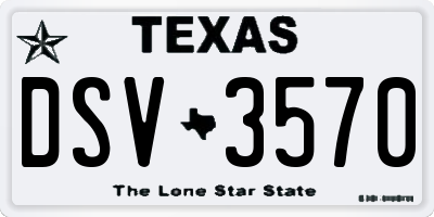 TX license plate DSV3570