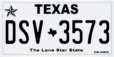 TX license plate DSV3573
