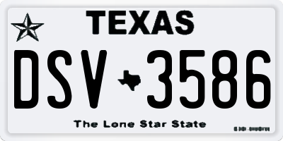 TX license plate DSV3586