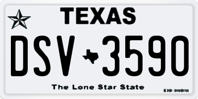 TX license plate DSV3590