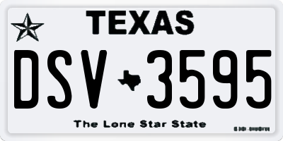 TX license plate DSV3595