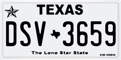 TX license plate DSV3659