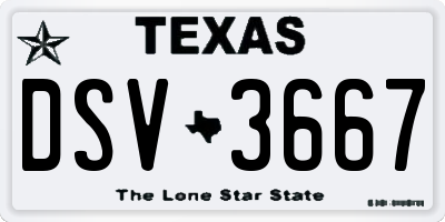 TX license plate DSV3667