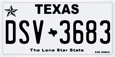 TX license plate DSV3683