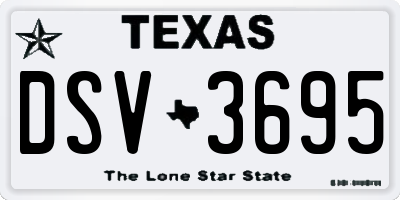 TX license plate DSV3695