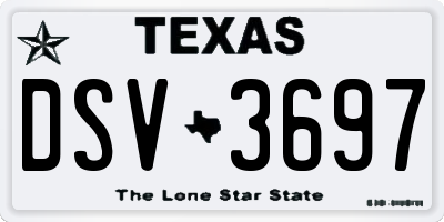 TX license plate DSV3697