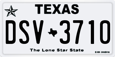 TX license plate DSV3710