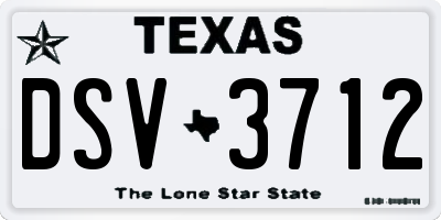 TX license plate DSV3712