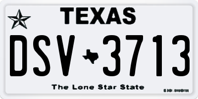 TX license plate DSV3713