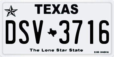 TX license plate DSV3716