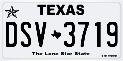 TX license plate DSV3719