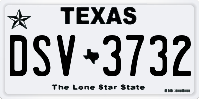 TX license plate DSV3732