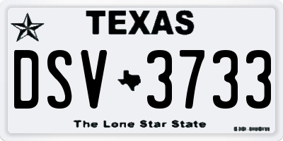 TX license plate DSV3733