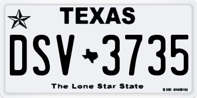 TX license plate DSV3735