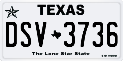 TX license plate DSV3736
