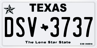 TX license plate DSV3737
