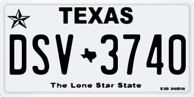 TX license plate DSV3740