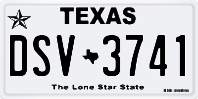 TX license plate DSV3741