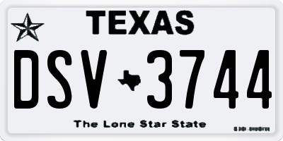 TX license plate DSV3744