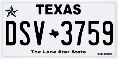 TX license plate DSV3759