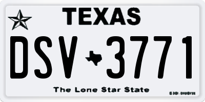 TX license plate DSV3771