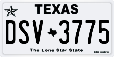 TX license plate DSV3775