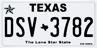 TX license plate DSV3782