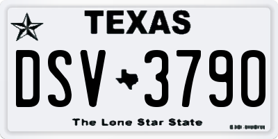 TX license plate DSV3790