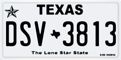 TX license plate DSV3813