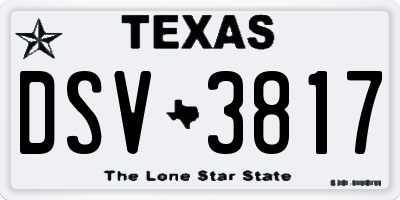 TX license plate DSV3817