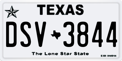 TX license plate DSV3844